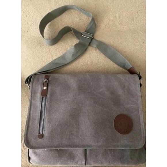 New Vintage Canvas Satchel Messenger Bag for Men Women,Travel Shoulder bag 13.5"